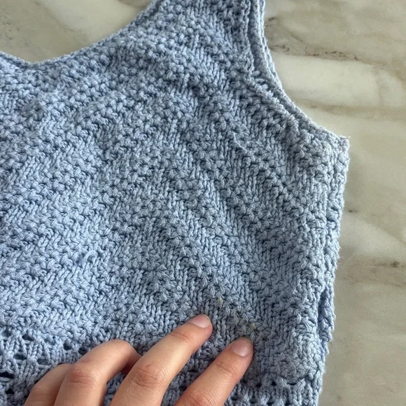 Hollister Light Blue Knit Crop Top - Picture 6 of 8